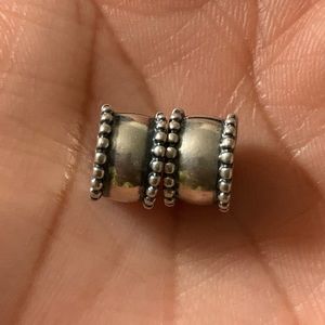 Bundle 2 Retired Pandora Beveled Charms Safety Clips Stoppers Spacers Rare